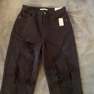 Pacsun Ultra High Rise Slim Black Ripped Jeans
